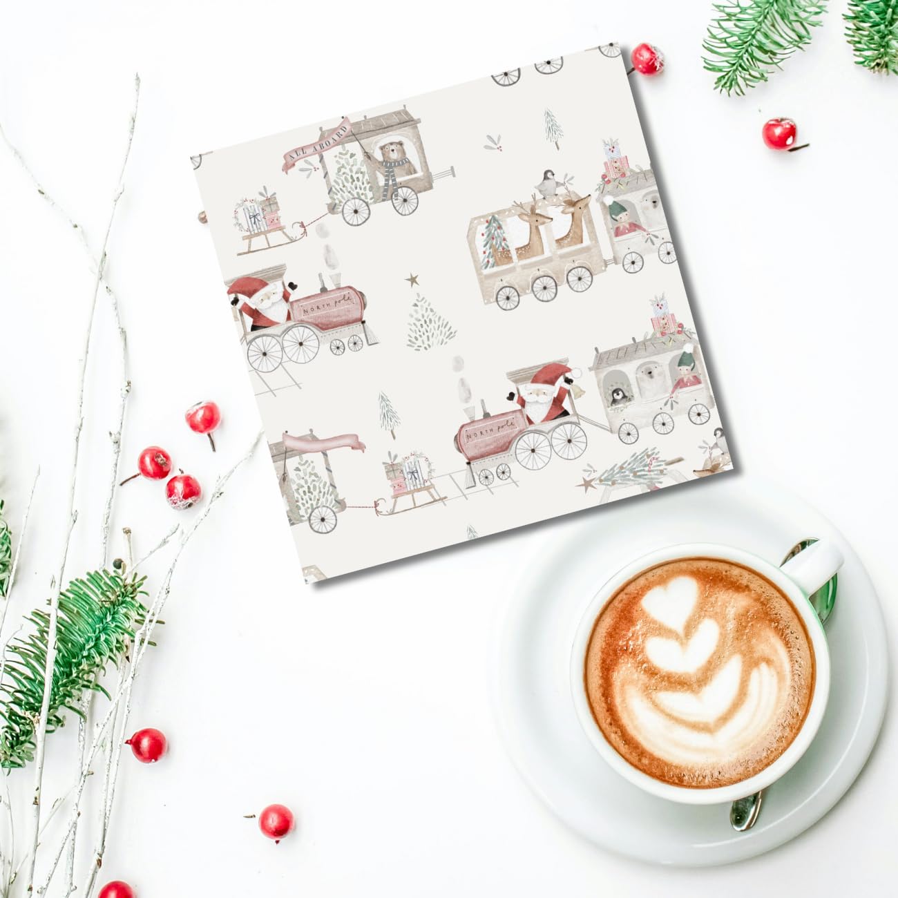 Glick Luxury Christmas Napkins - All Aboard Design | 3 Ply | Pack of 20 | 33 x 33 cm 4