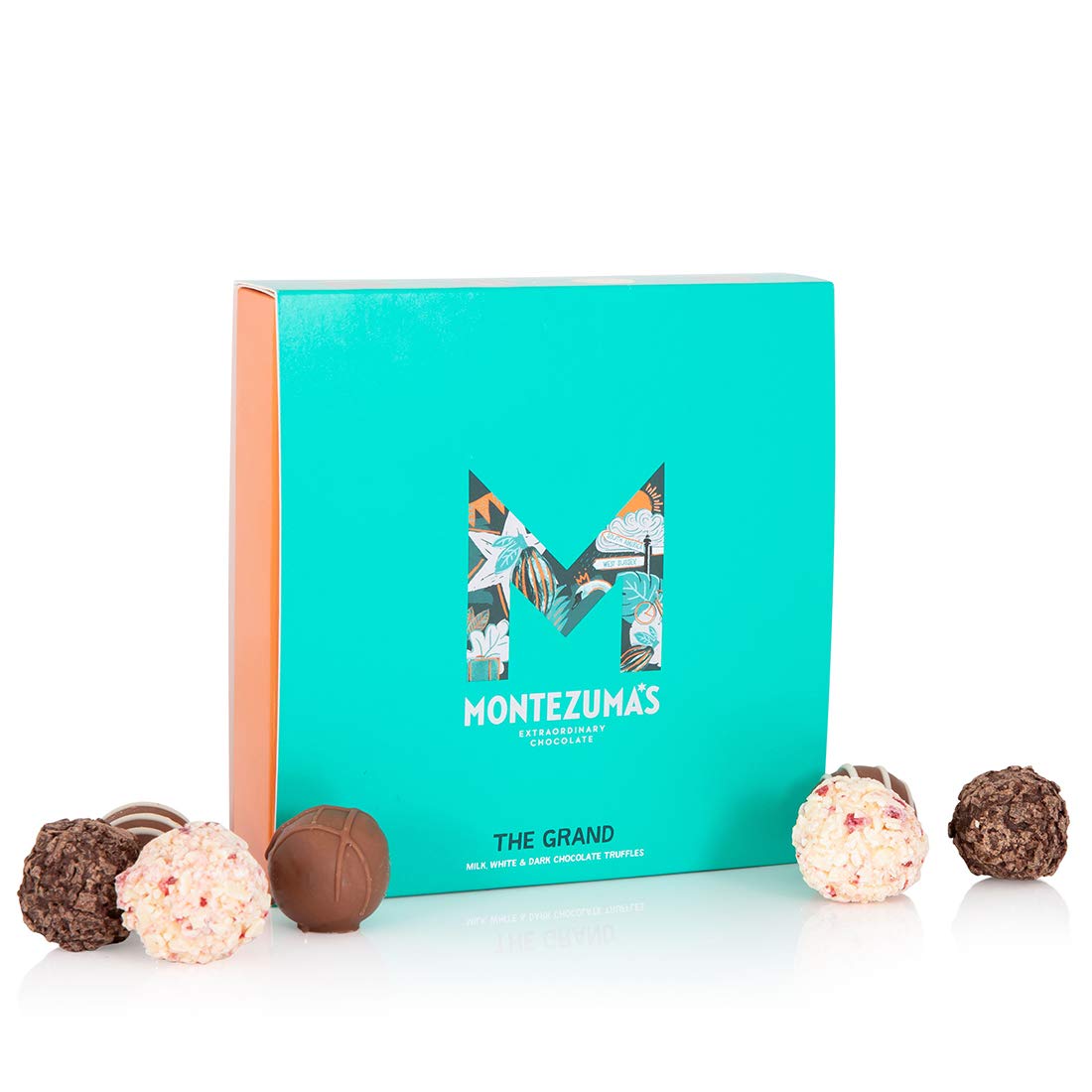 Montezuma's The Grand Milk, White & Dark Chocolate Truffle Collection - 16 Truffles, Gluten-Free, 220g