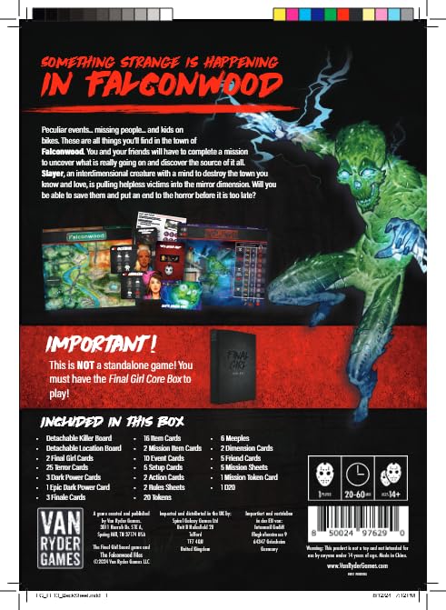 Van Ryder Games Final Girl The Falconwood Files Board Game Expansion
