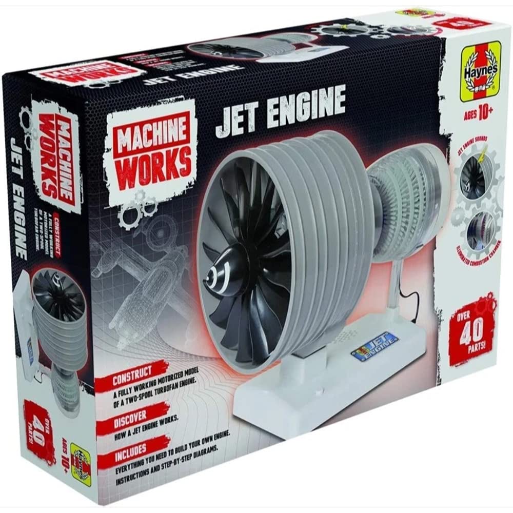 Machine Works Build Your Own Jet Engine Toy - 40+ Piece Educational Building Kit with Lights & Sounds 2