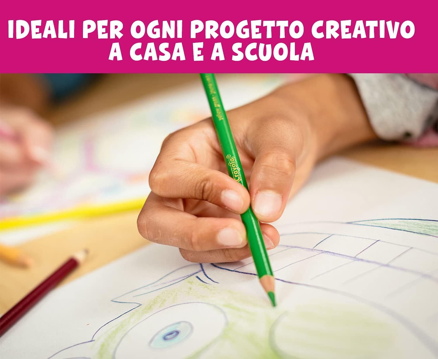 Crayola 24 Coloured Pencils - Pre-Sharpened Art Supplies for Kids