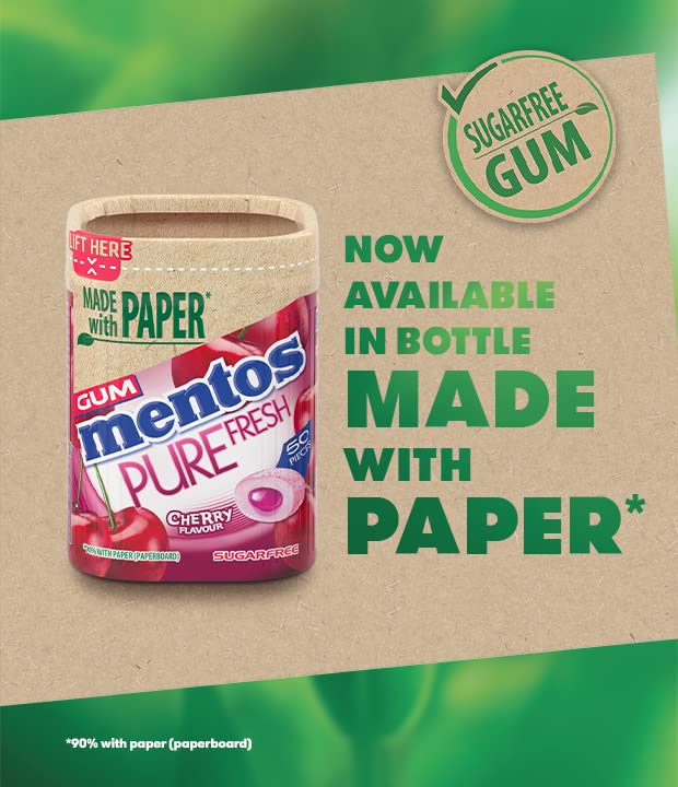 MENTOS Pure Fresh Sugar Free Chewing Gum - Cherry Flavor | 50 count (Pack of 6) 7