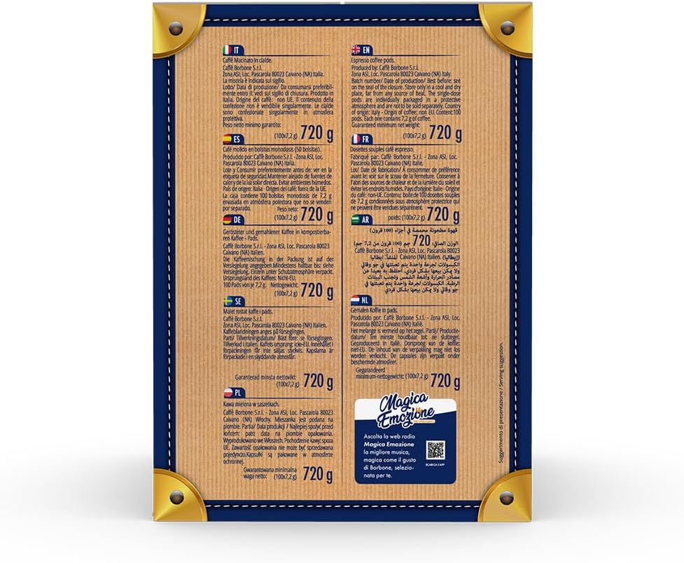 Caffè Borbone Blue Blend Compostable Coffee Pods - 100 Pack, ESE 44mm Compatible 5