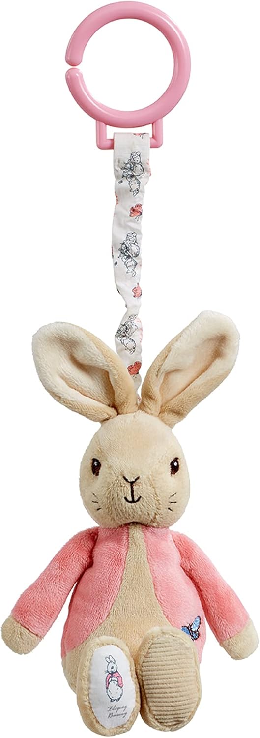 Rainbow Designs Flopsy Bunny Jiggle Attachable Pram Toy - Beatrix Potter Character, 1 Month+