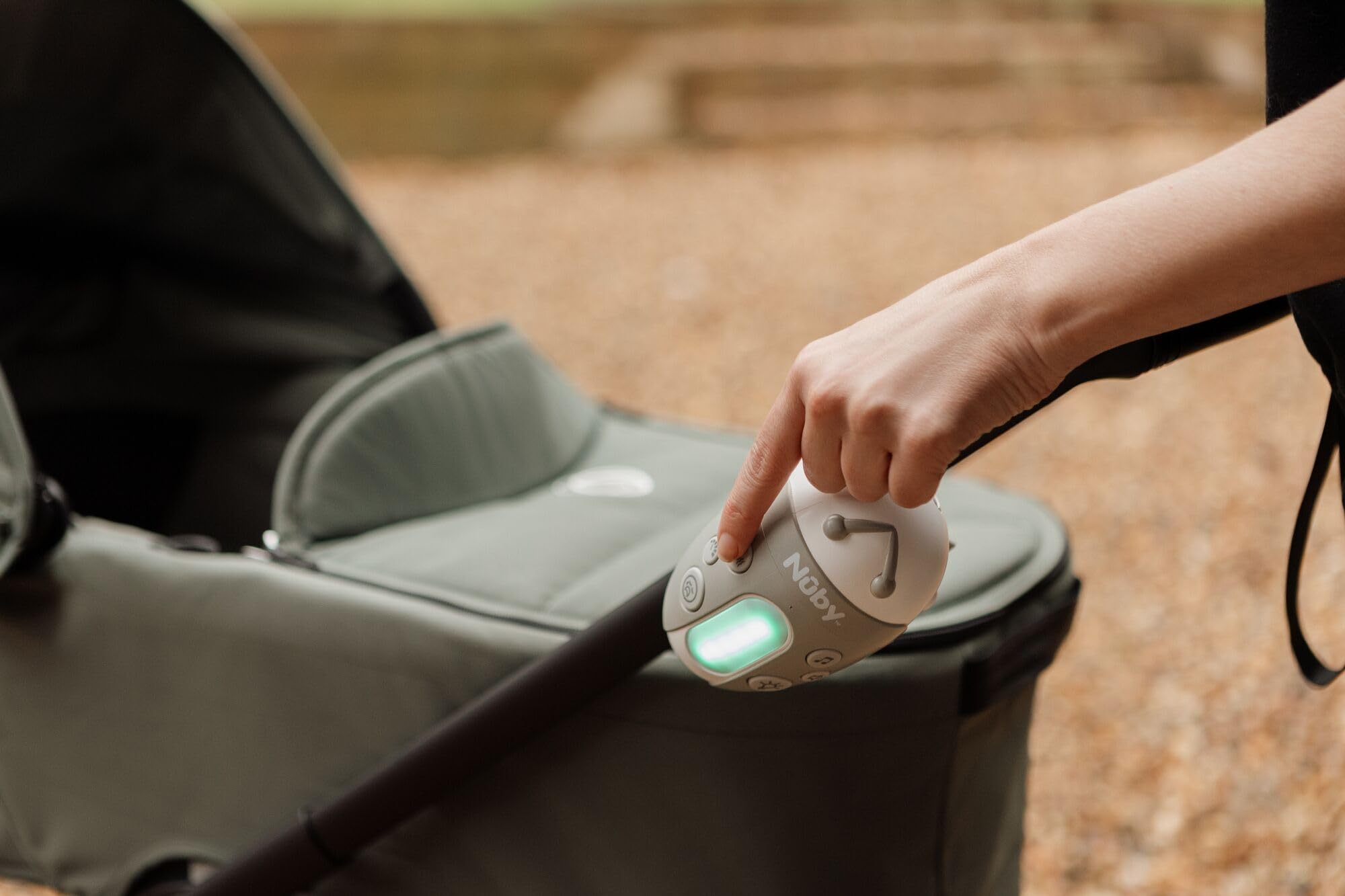 Nuby Jitterbug Pram Rocker - 3 Vibration Levels, 20 Soothing Sounds, Cry Sensor 5