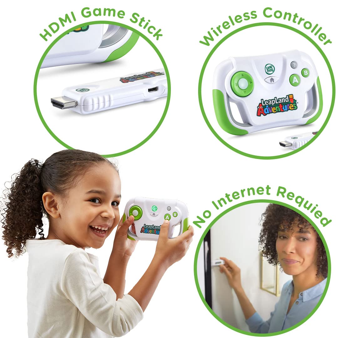 LeapFrog LeapLand Adventures - Kids Learning Game Console with HDMI Game Stick 8