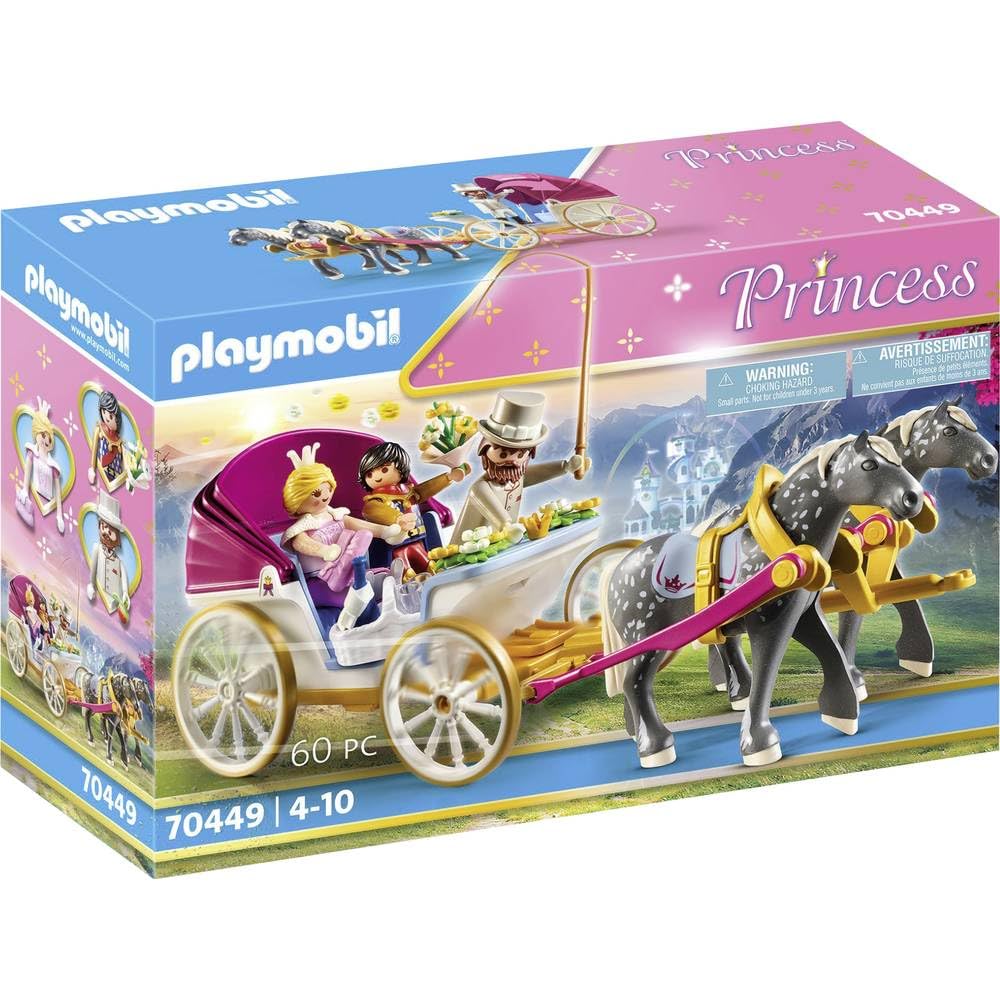 Playmobil Princess Castle Horse-Drawn Carriage - 60-Piece Playset for Ages 4+