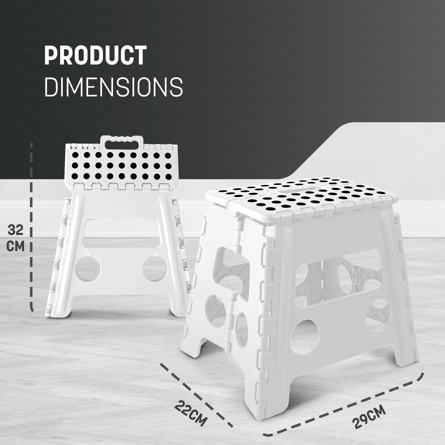 KEPLIN 13 Inch Heavy Duty Folding Step Stool | Non-Slip Foldable Footstool 2
