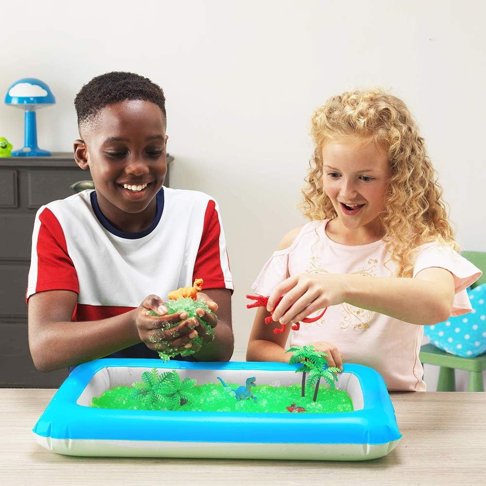 Zimpli Kids Gelli Worlds Dino Pack - 8pc Dinosaur Figures & 5-Use Sensory Play Set 3