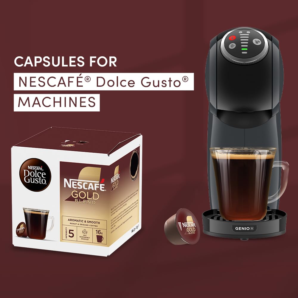 Nescafé Dolce Gusto Gold Blend Coffee Pods - Smooth Roast | 16 Capsules (16 Servings)
