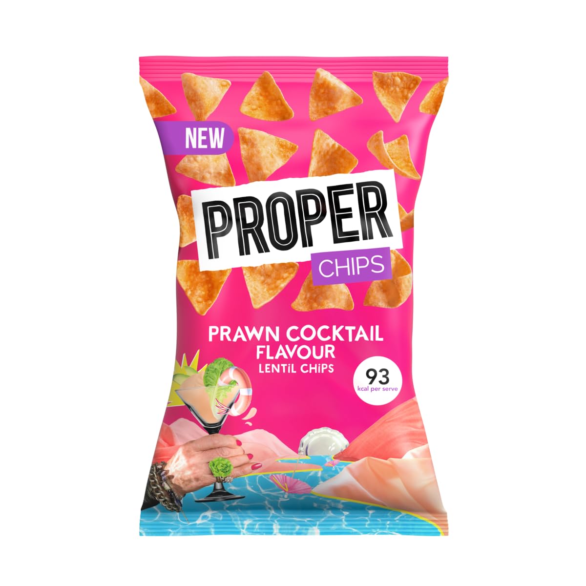 PROPER Prawn Cocktail Lentil Chips - Protein Rich Snack | Vegan & Gluten-Free | 8 x 85g Pack 2