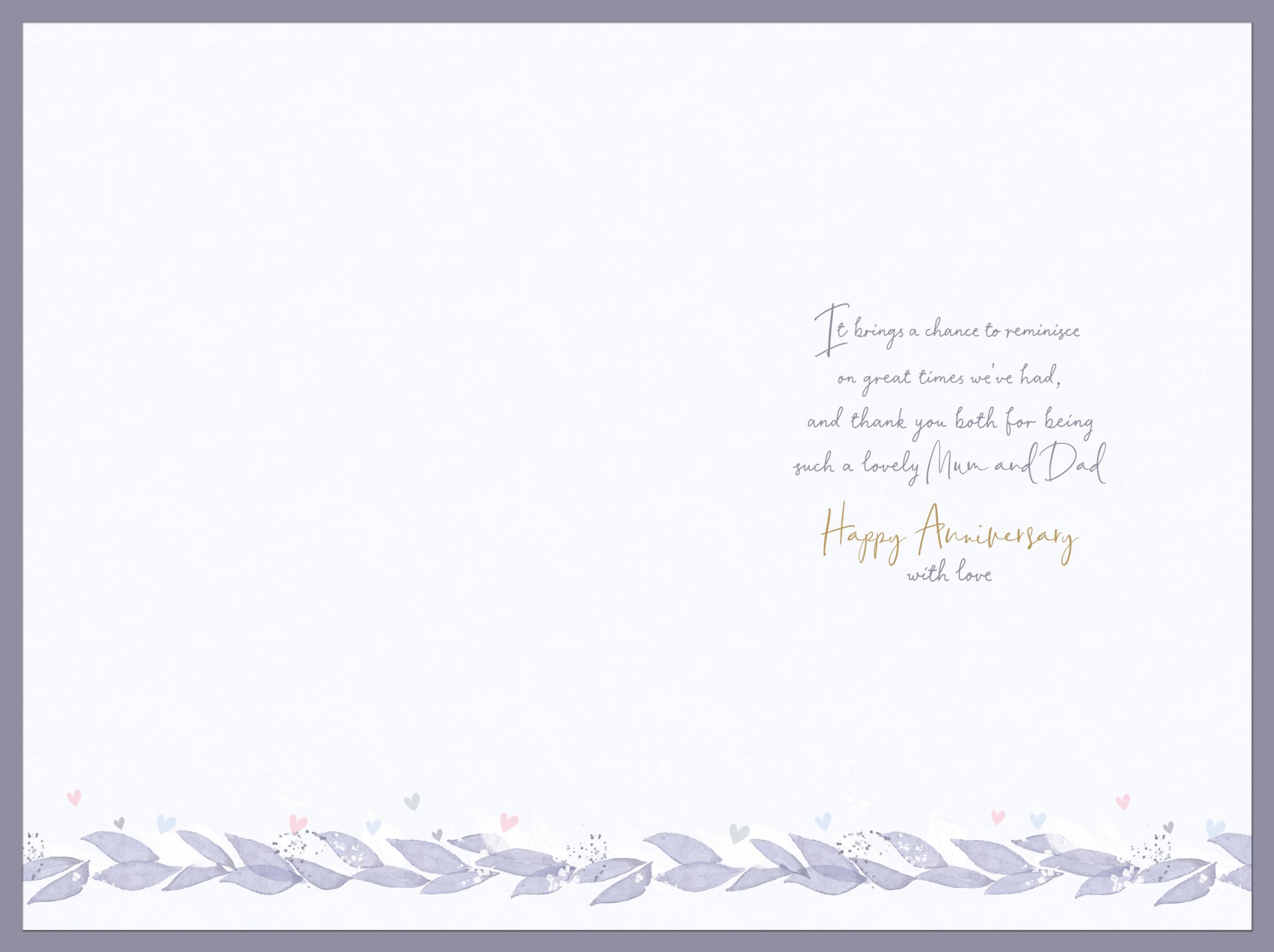 Wishing Well Mum and Dad Anniversary Luxury Greeting Card | Gold Foil Finish | 6 x 9 Inches 2