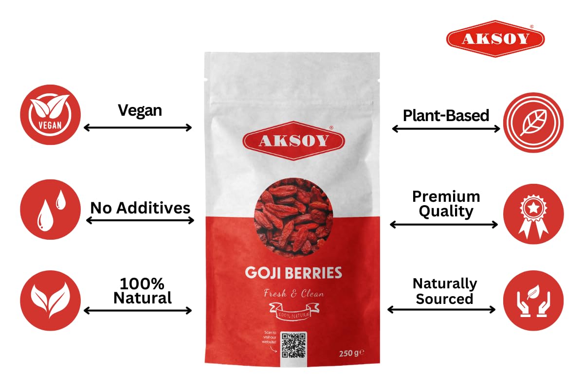 AKSOY Goji Berries - 250g | Raw Sun-Dried | Vegan, Natural 2