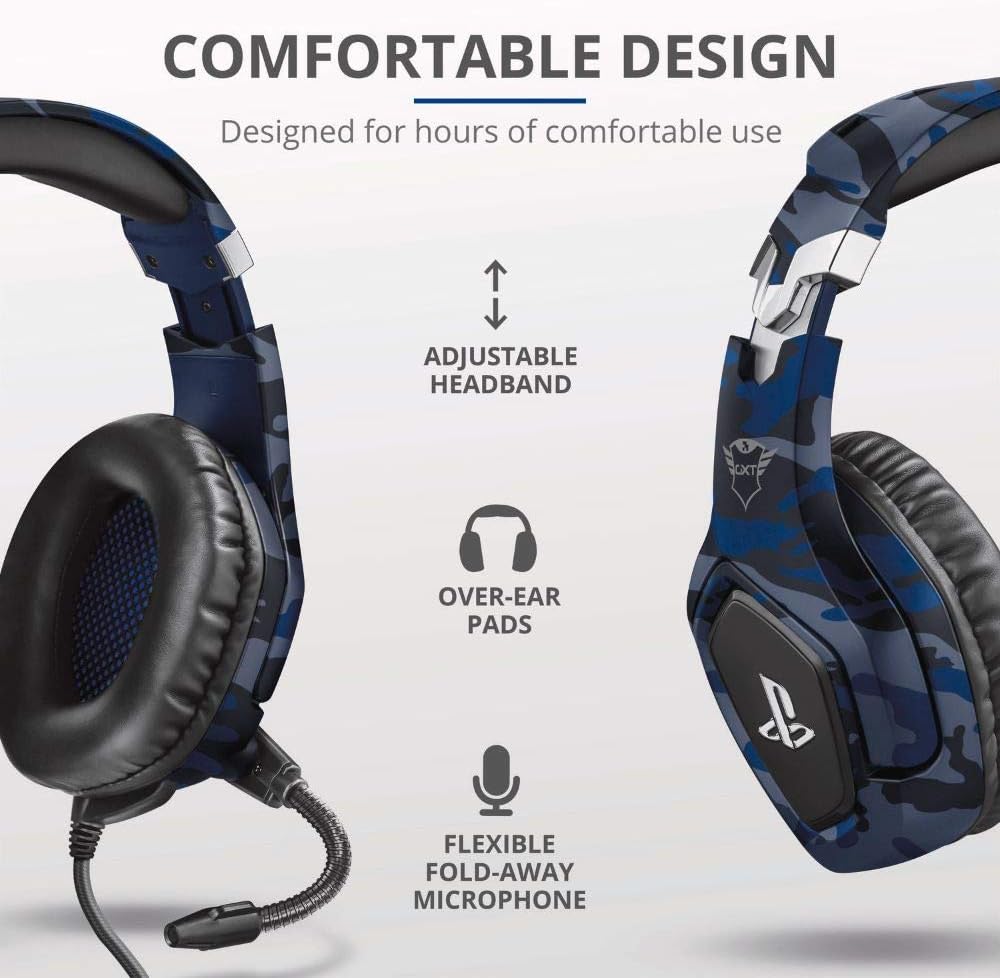 Trust Gaming GXT 488 Forze-B Officially Licensed PS4 PS5 Gaming Headset with 50mm Drivers, Foldable Mic, Blue 7