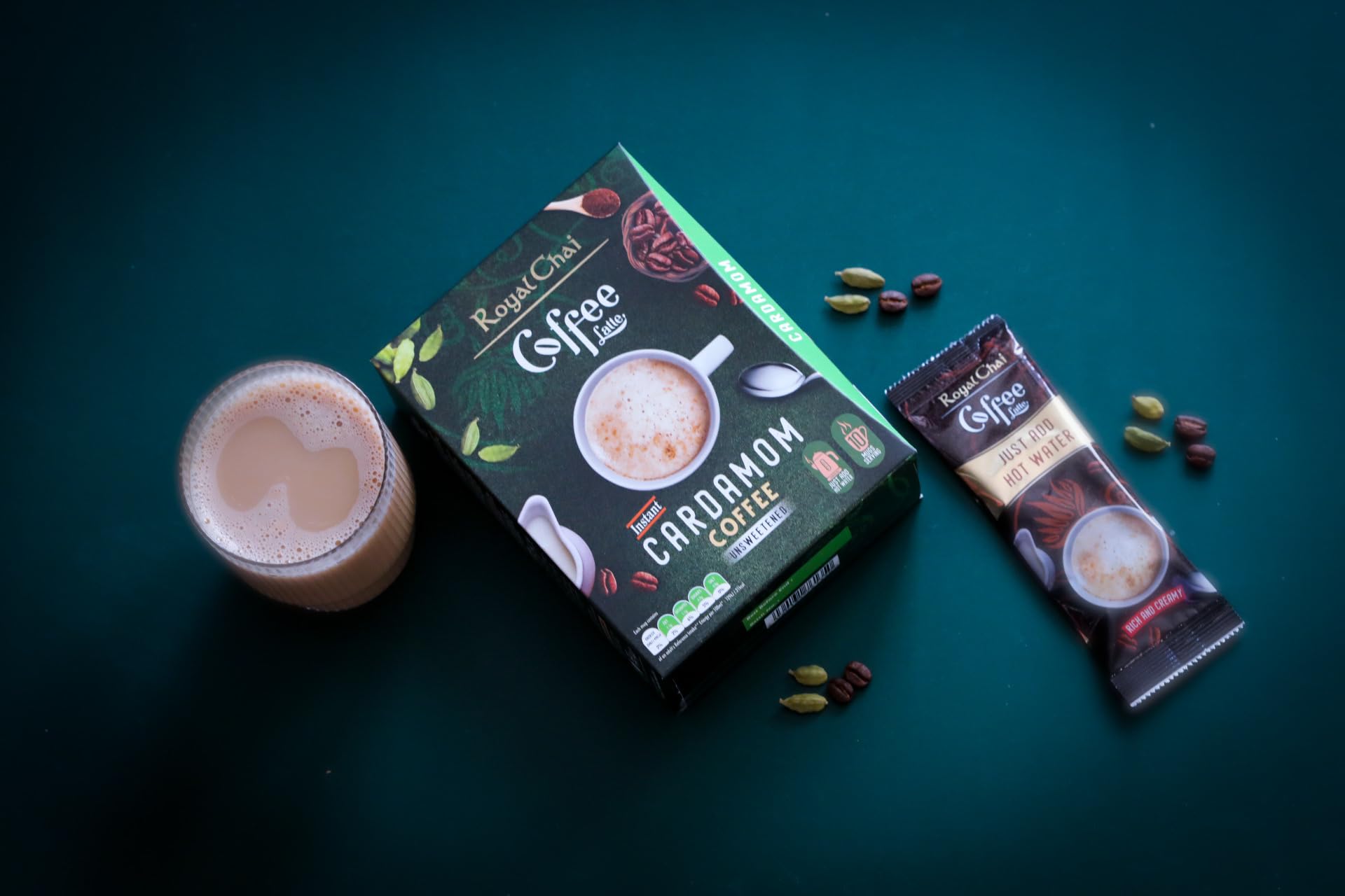 Royal Chai Coffee Latte Cardamom Unsweetened - 10 Single Serving Sachets 4