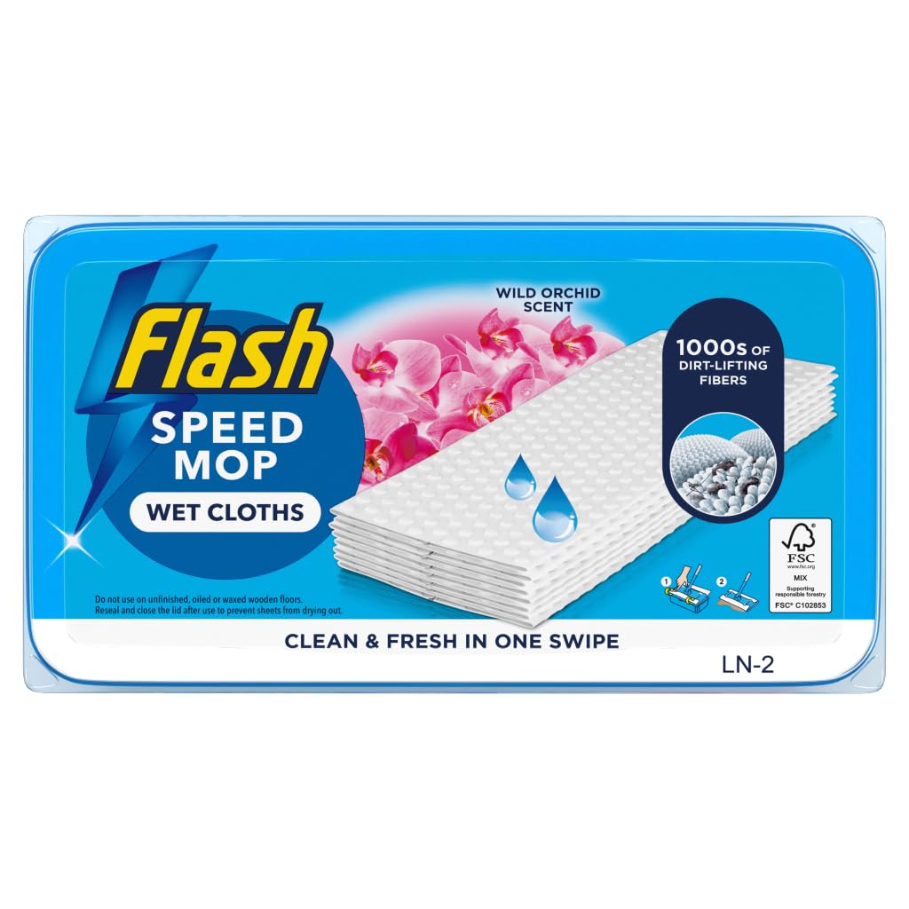 Flash Speedmop Wet Cloth Refills - 24 Pack | Kills 99.9% Bacteria | Orchid Scent 1