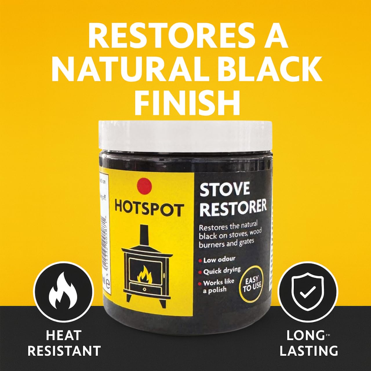 Hotspot Stove Restorer 250ml – Black Polish for Cast Iron Stoves & Fireplaces 5
