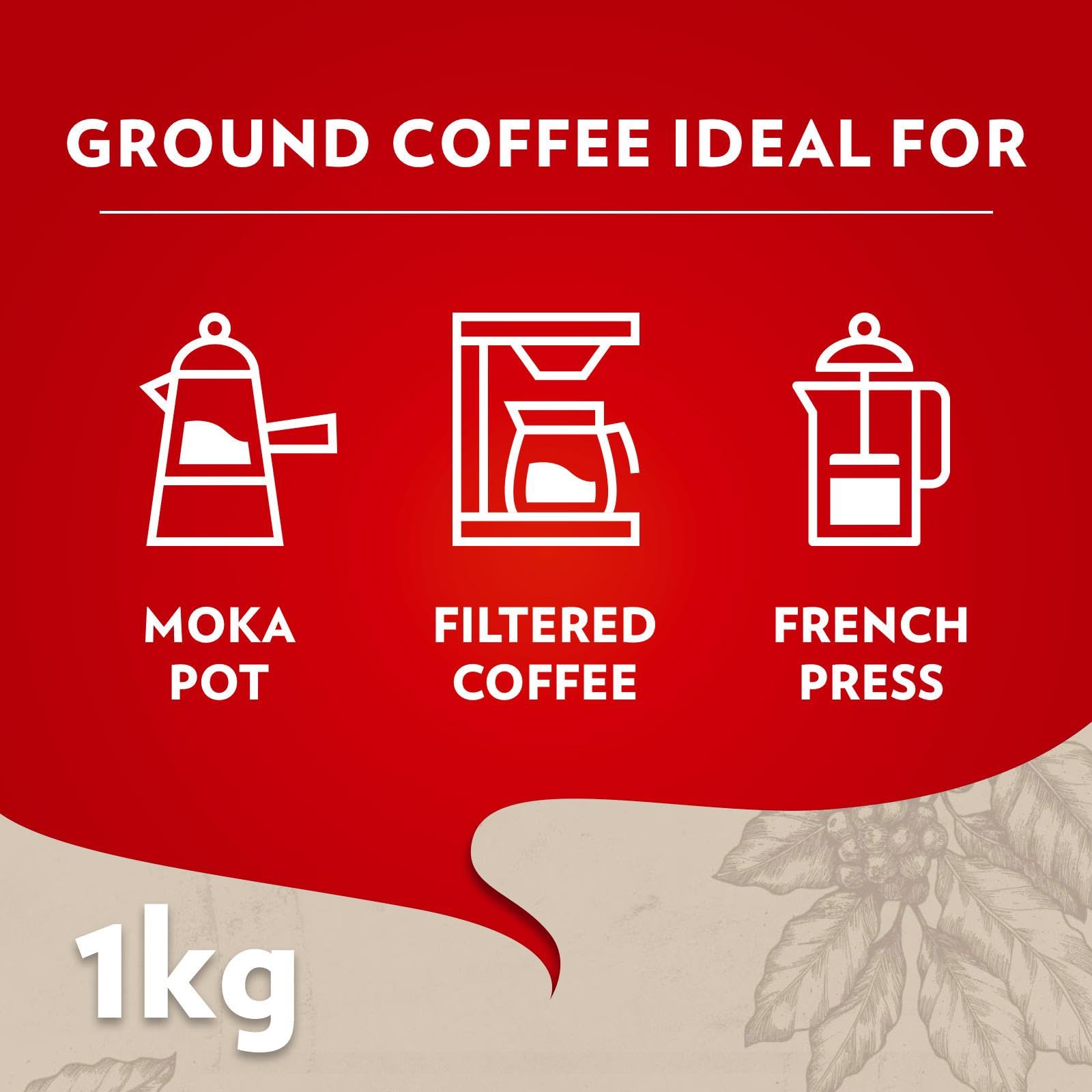 Lavazza Qualità Rossa Ground Coffee - 1 kg, Ideal for Moka Pots, French Press & Filter Machines 3
