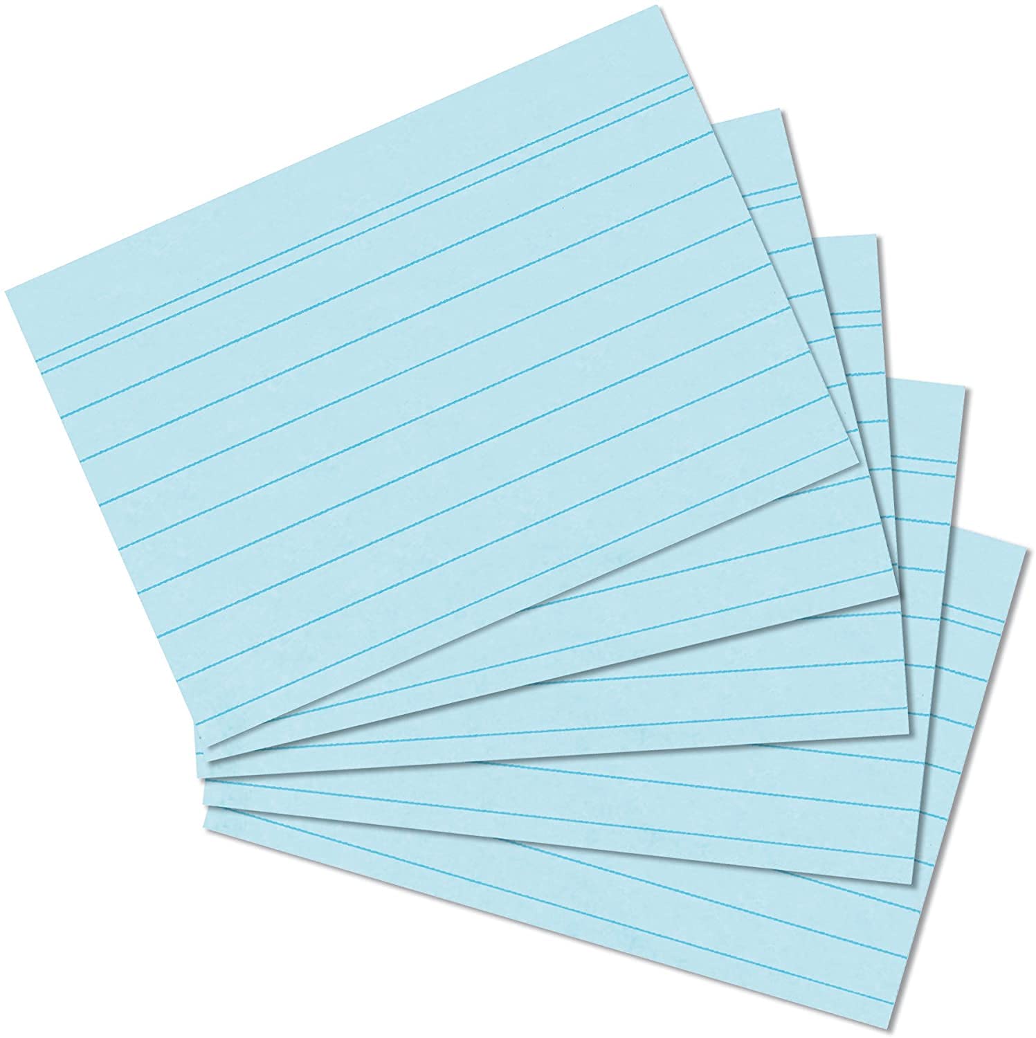 Exacompta Bristol Lined Record Cards - A7 Size, 205 gsm Card Stock | Pack of 100