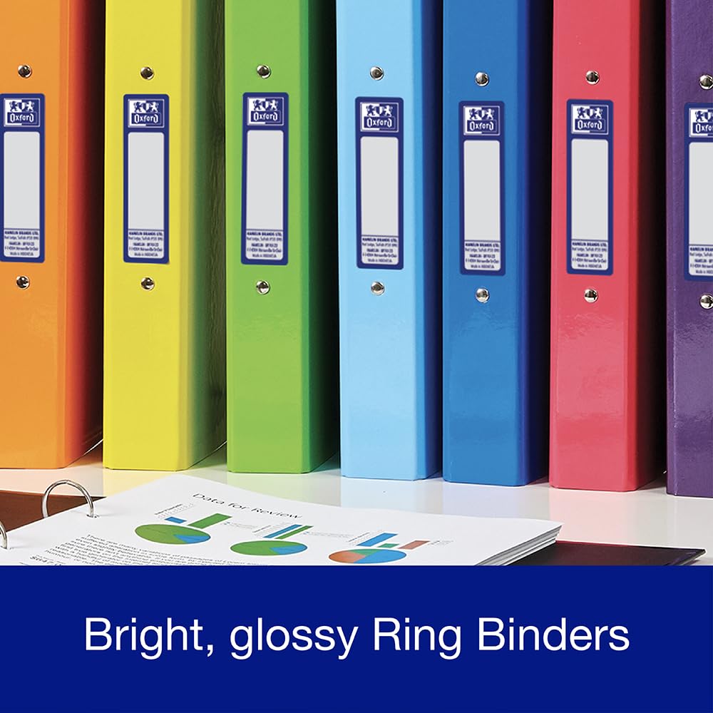 Oxford Premium A4 O-Ring Binder - 40mm Spine, 250 Sheet Capacity, Light Blue (Set of 2) 8
