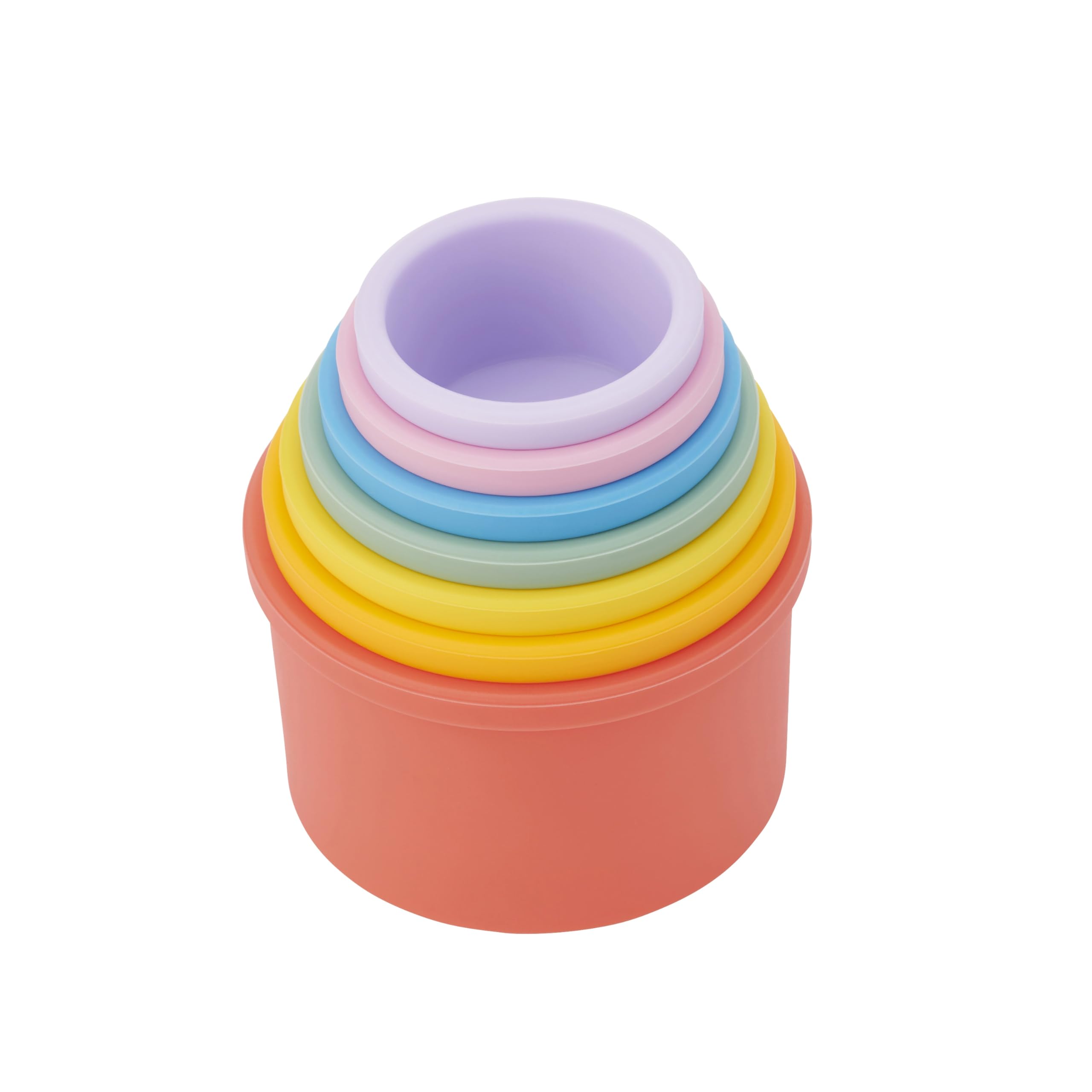 tickit Silisoft Round Colourful Stacking Cups - 7 Soft Silicone Cups for Sensory & Motor Skill Development