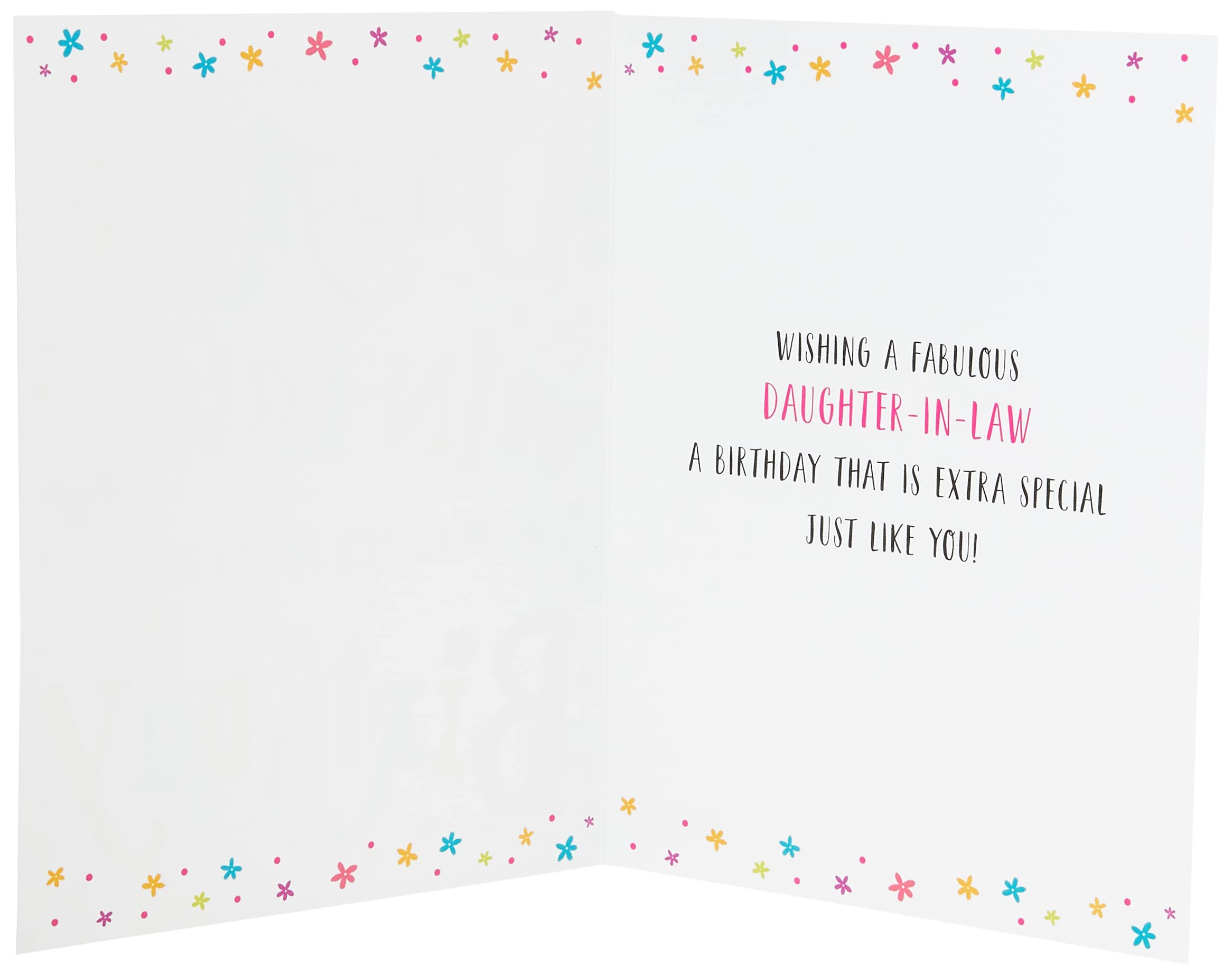 Piccadilly Greetings Daughter In Law Birthday Card | Grey | 8 x 6 inches | Made in the UK