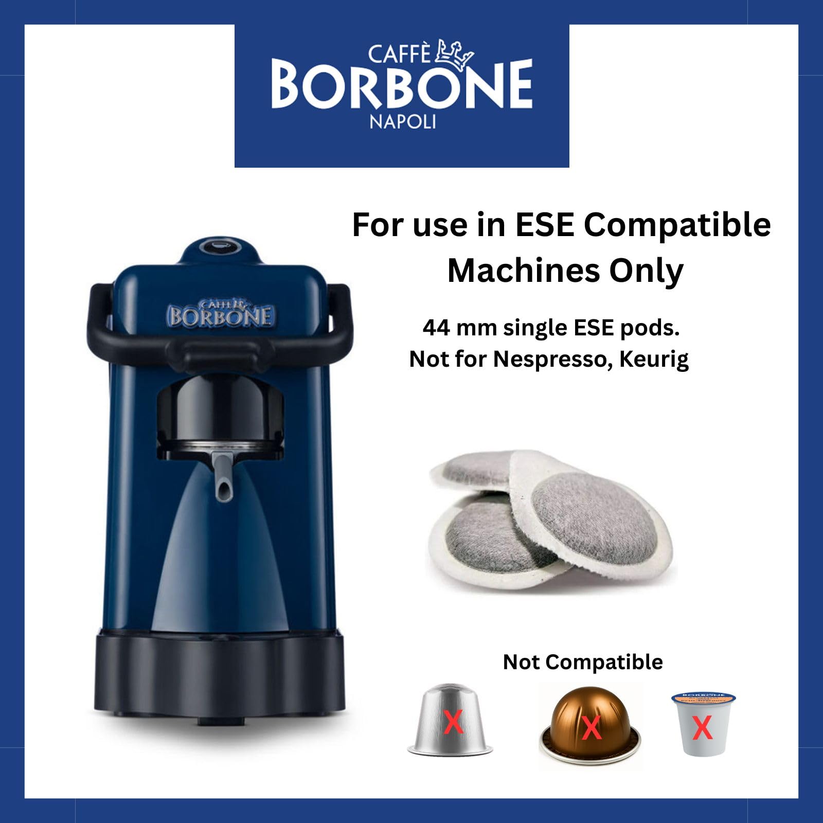 CAFFÈ BORBONE Black Coffee Blend Compostable Pods - 50 Count - ESE System Compatible 2