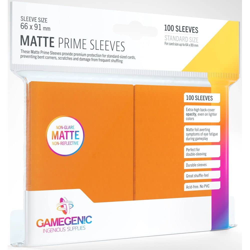 Gamegenic Matte Prime Sleeves - Orange 100-Pack for Trading Card Games