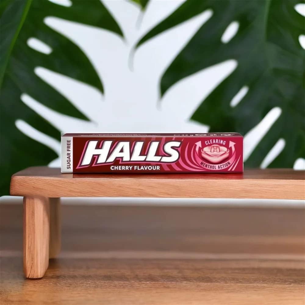 Halls Sugar Free Cherry Flavour with Clearing Menthol Action Sweets (32g) 6