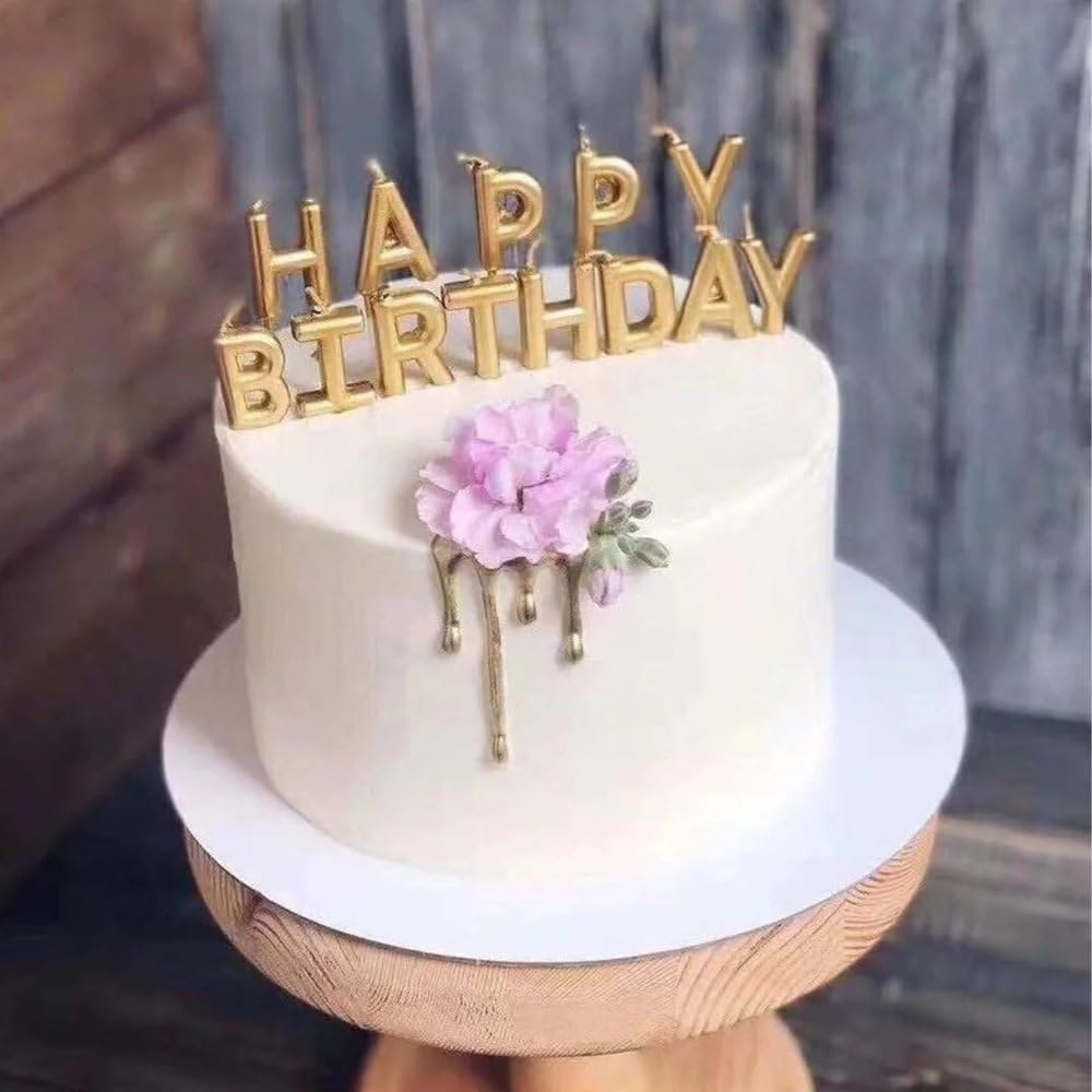 Unique 19995 Gold Happy Birthday Letter Pick Candles - Set of 13 3