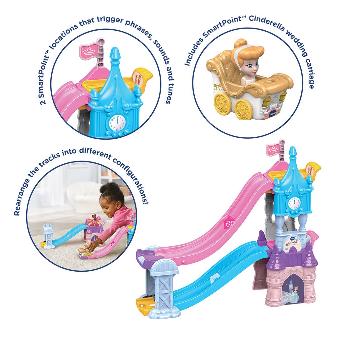 VTech Toot-Toot Drivers Enchanted Castle Slide - Disney Princess Cinderella Playset for Ages 1-5 4