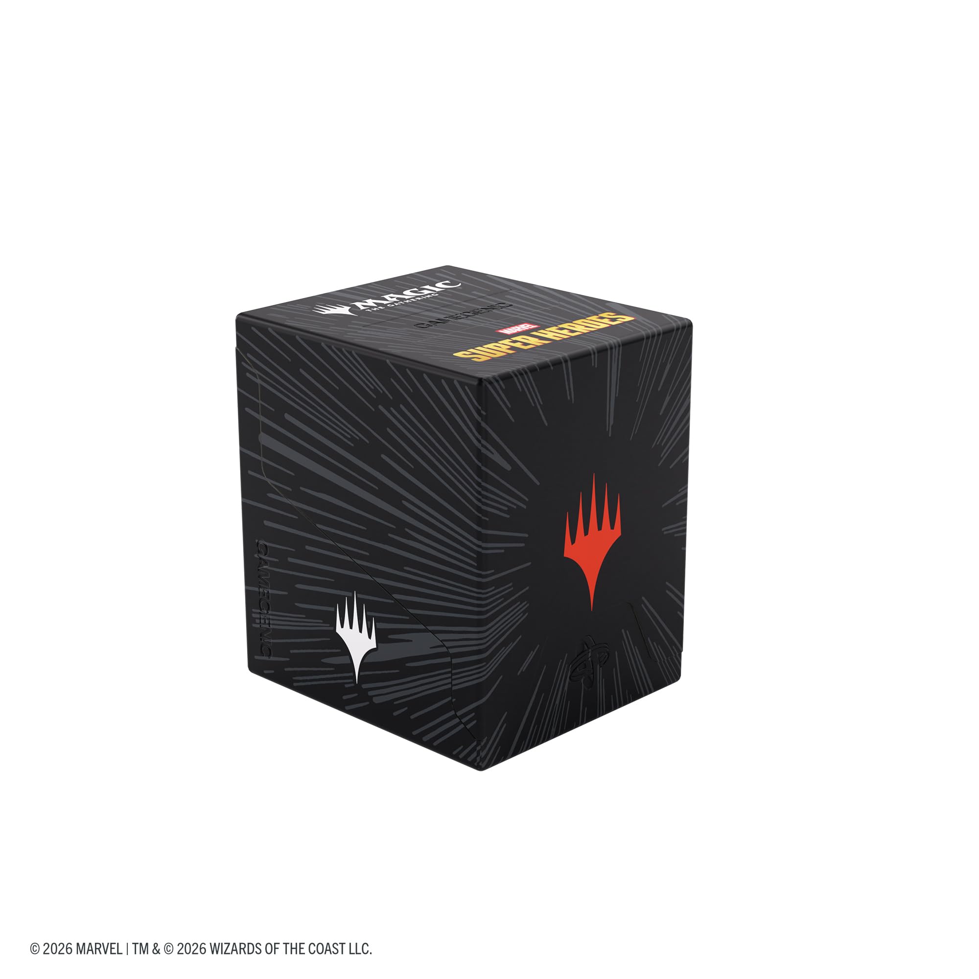 Gamegenic Bastion 100+ XL Deck Box - Holds 100 Double-Sleeved Cards | Marvel Super Heroes Comic Burst Black 2