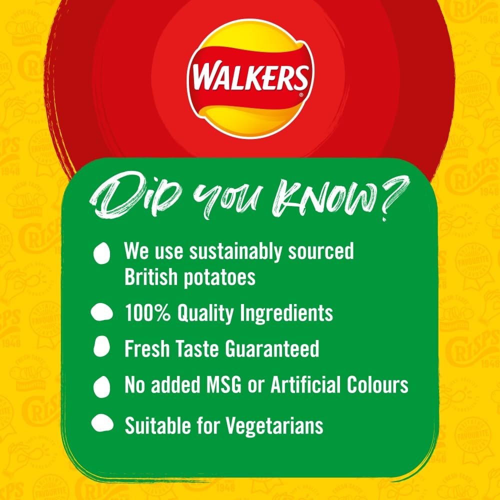 Walkers Crisps Pickled Onion 6x25g Multipack