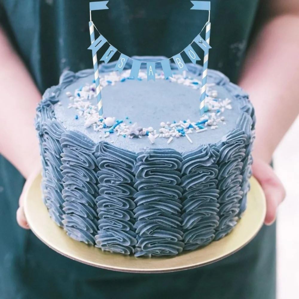 Unique It's a Boy Premium Blue Baby Shower Bunting Cake Topper (13cm x 23cm) 5