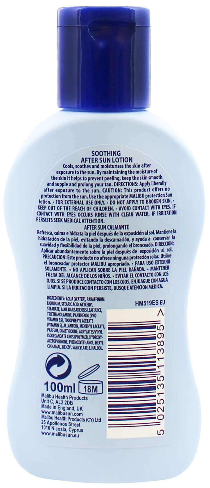 Malibu Sun After Sun Soothing Moisturising Lotion - Hydrating, Soothing, 100ml