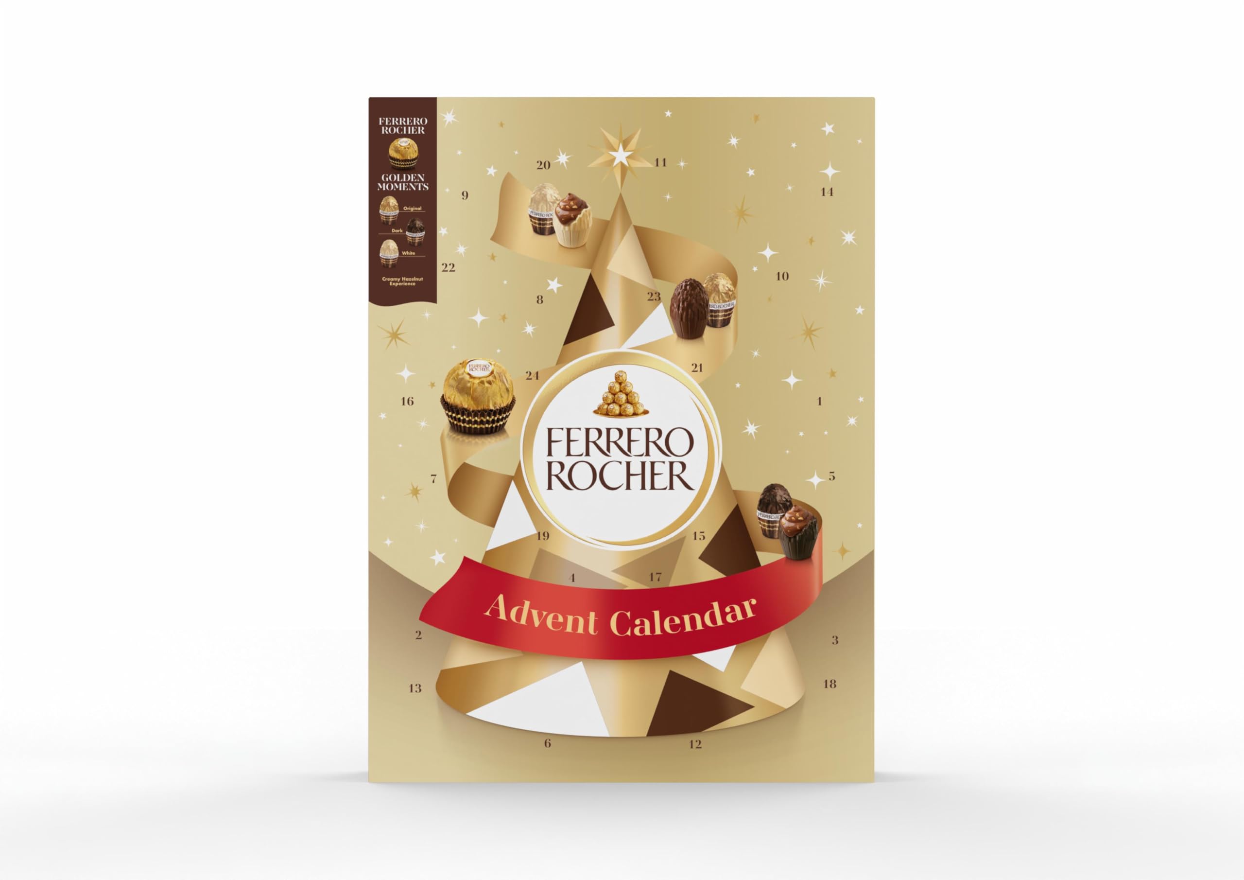 Ferrero Rocher Premium Chocolate Advent Calendar with 24 Treats for Christmas