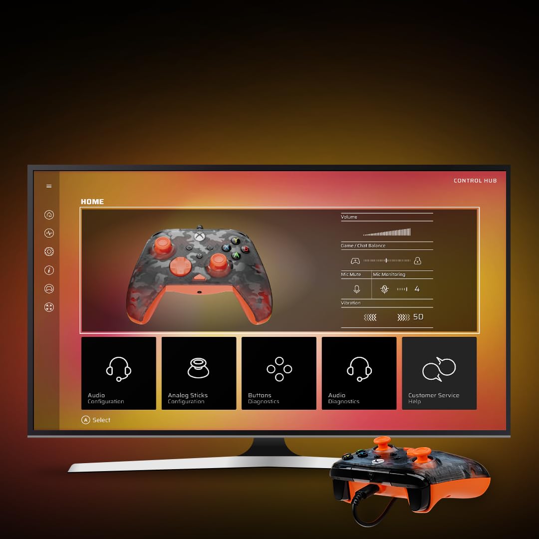 Turtle Beach Rematch Core Wired Gaming Controller for Xbox & PC - Orange and Ghost Black Camo 4