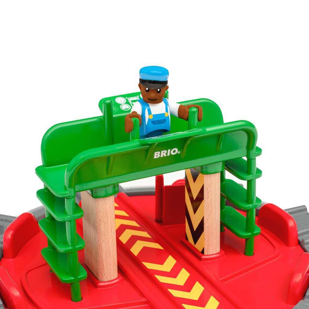 BRIO World Train Turntable & Figure Wooden Railway Set for Kids 10