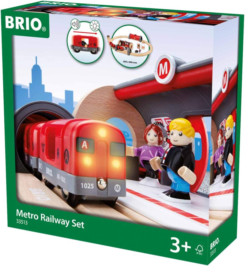 BRIO World Metro Train Set - Wooden Railway Playset for Kids 3 Years Up 5