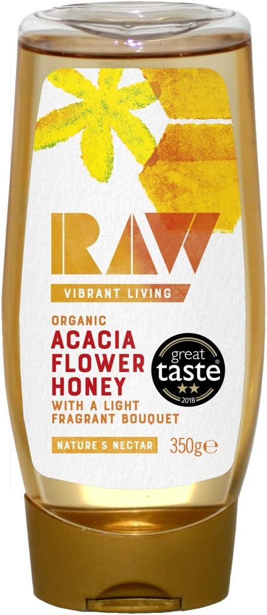 Raw Vibrant Living Organic Acacia Flower Honey, 350g