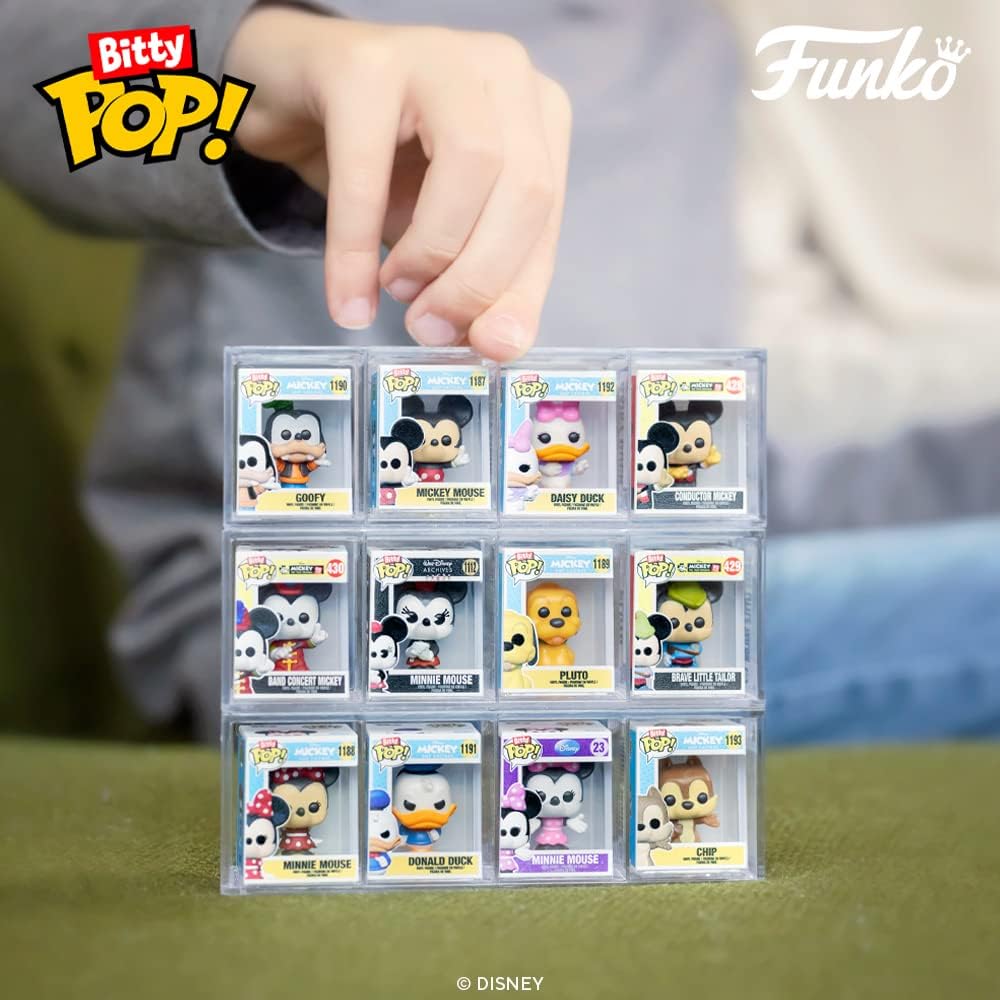 Funko Bitty POP! Disney - Mickey Mouse, Minnie Mouse (Pink Dress), Pluto & Mystery Figure Vinyl Set 24