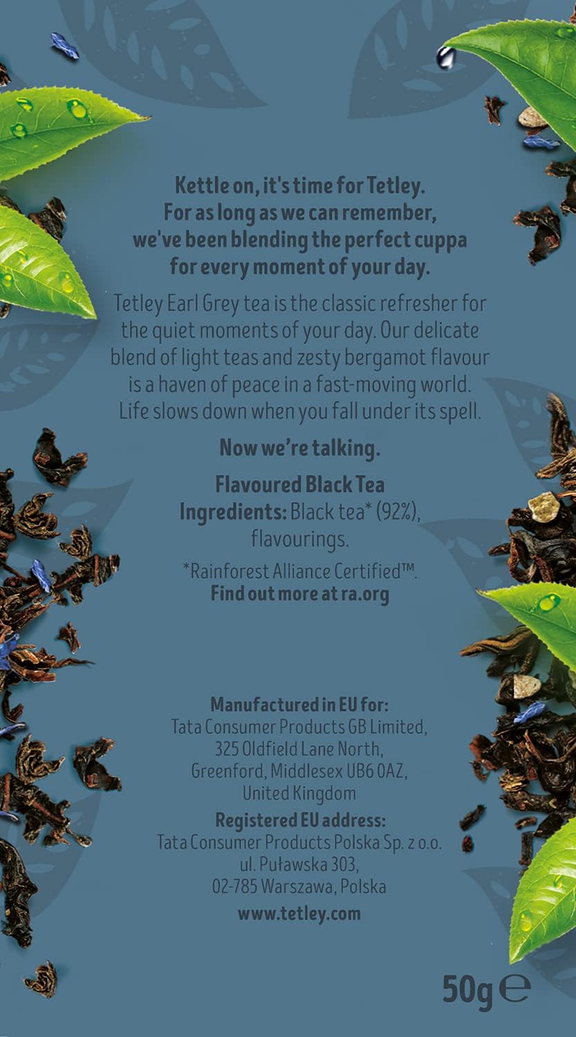 Tetley - Earl Grey Tea Black Tea, 150 Teabags (6 x 25)