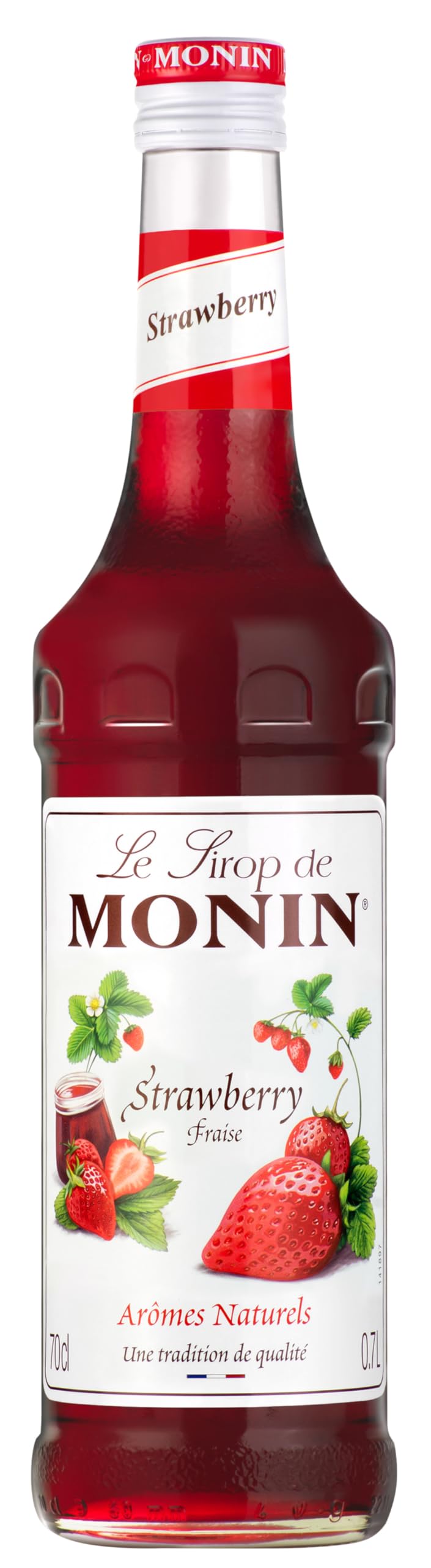 Monin Premium Strawberry Syrup - Rich Strawberry Flavor | 700ml Glass Bottle