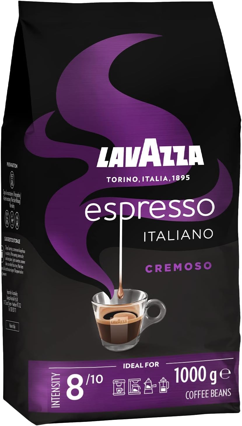 Lavazza Espresso Cremoso - 1kg Pack of 100% Arabica Medium Roast Whole Coffee Beans