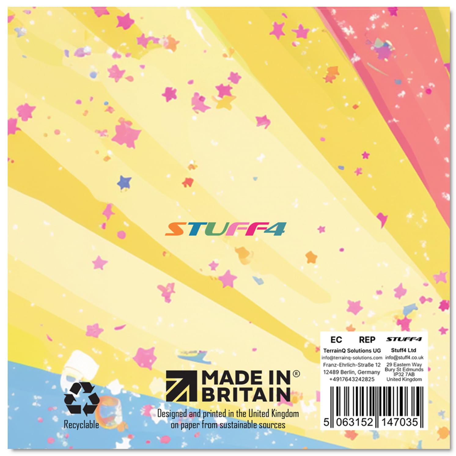 Stuff4 Girls 5th Birthday Card - Cool Unicorn Sunglasses Design | 145mm x 145mm 2