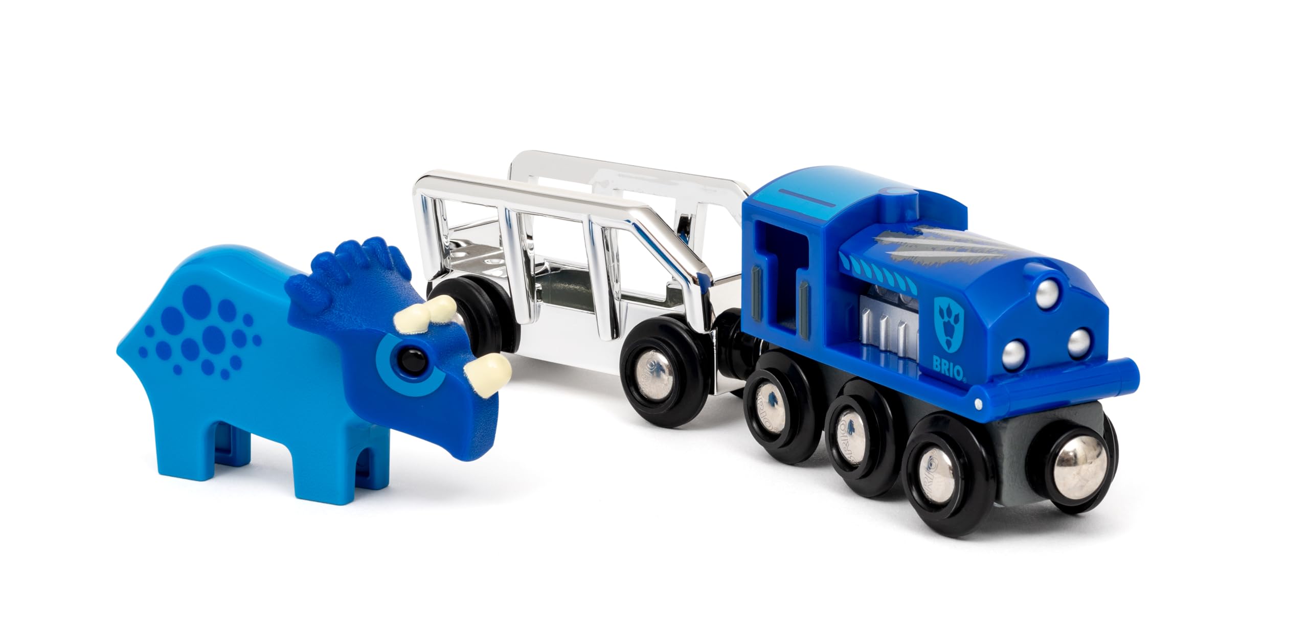 BRIO World Special Edition Train 2025 - Blue Wooden Toy Train with Dinosaur Character 3