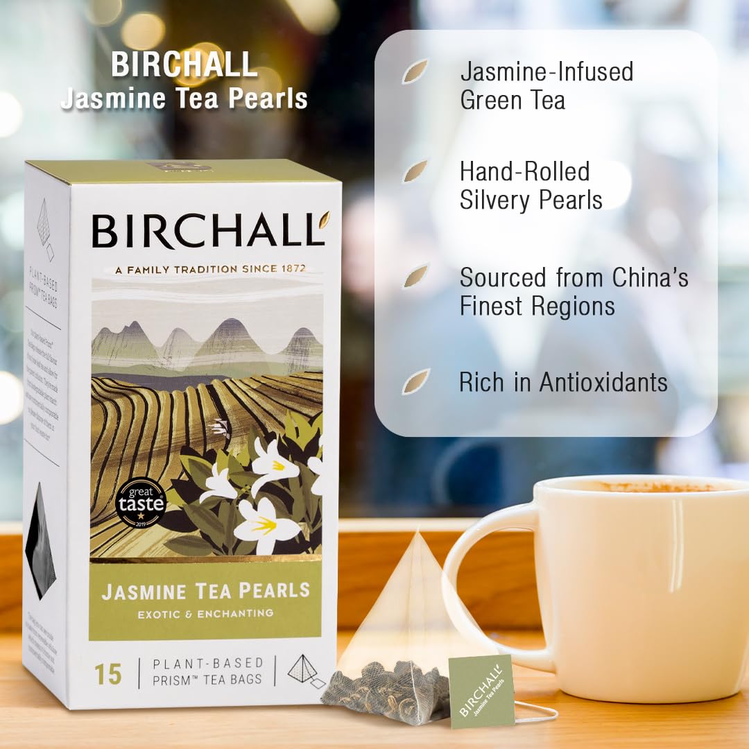 Birchall Jasmine Tea Pearls Gift Set - Green Tea with Jasmine Flowers, 60g 6