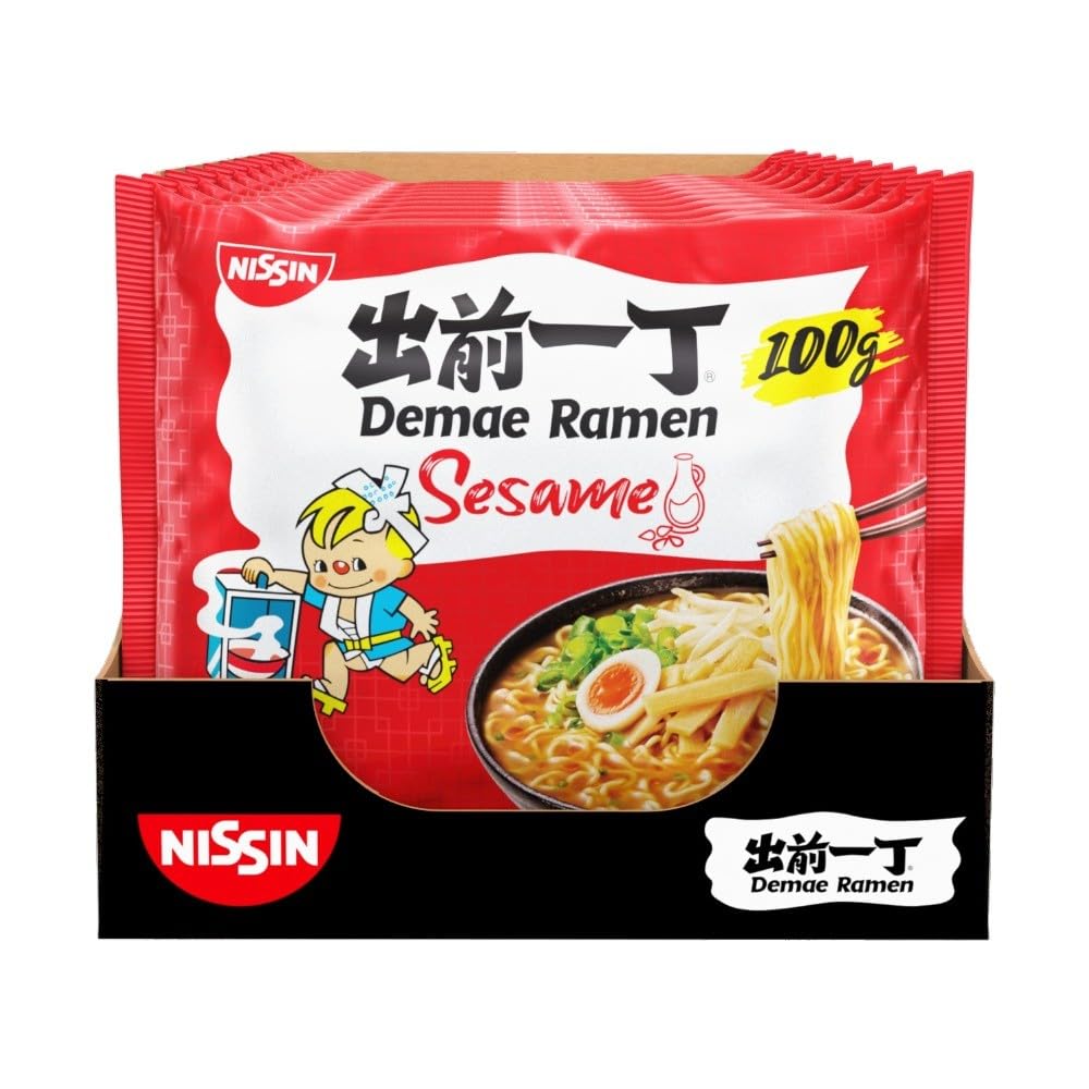 NISSIN Ramen Sesame Flavoured Instant Noodles, 100g (Pack of 10)