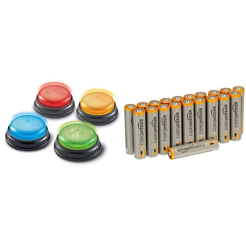 Learning Resources Lights and Sounds Buzzers - Set of 4 with Unique Sounds & Light-Up Feedback