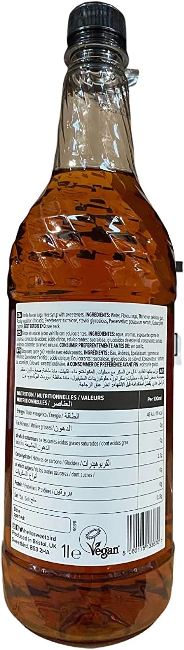 Sweetbird Sugar Free Vanilla Syrup 1 Litre | NSB503 | Vegan Friendly 3